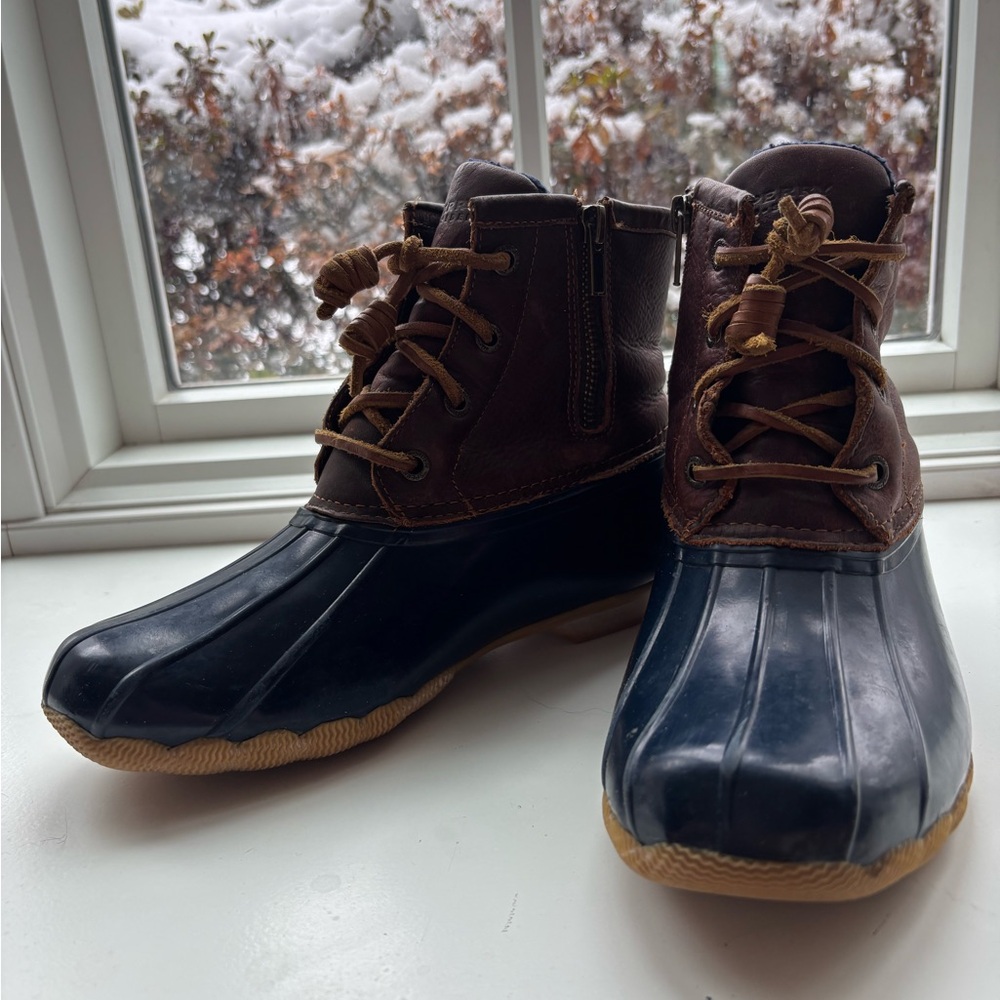 Sperry Waterproof Duck Boots - Brown and Blue